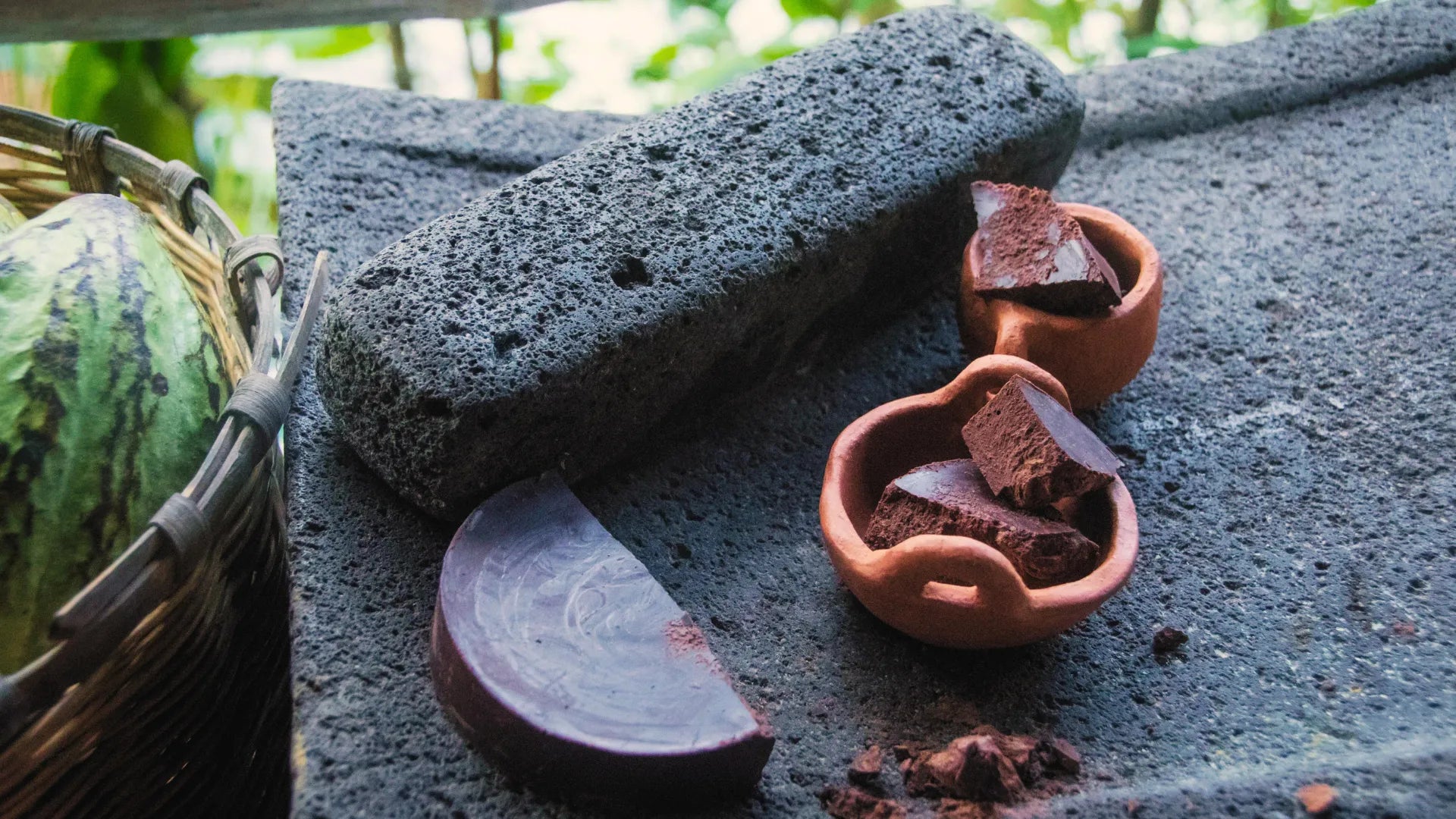 Traditional maya stone mill (Metate)